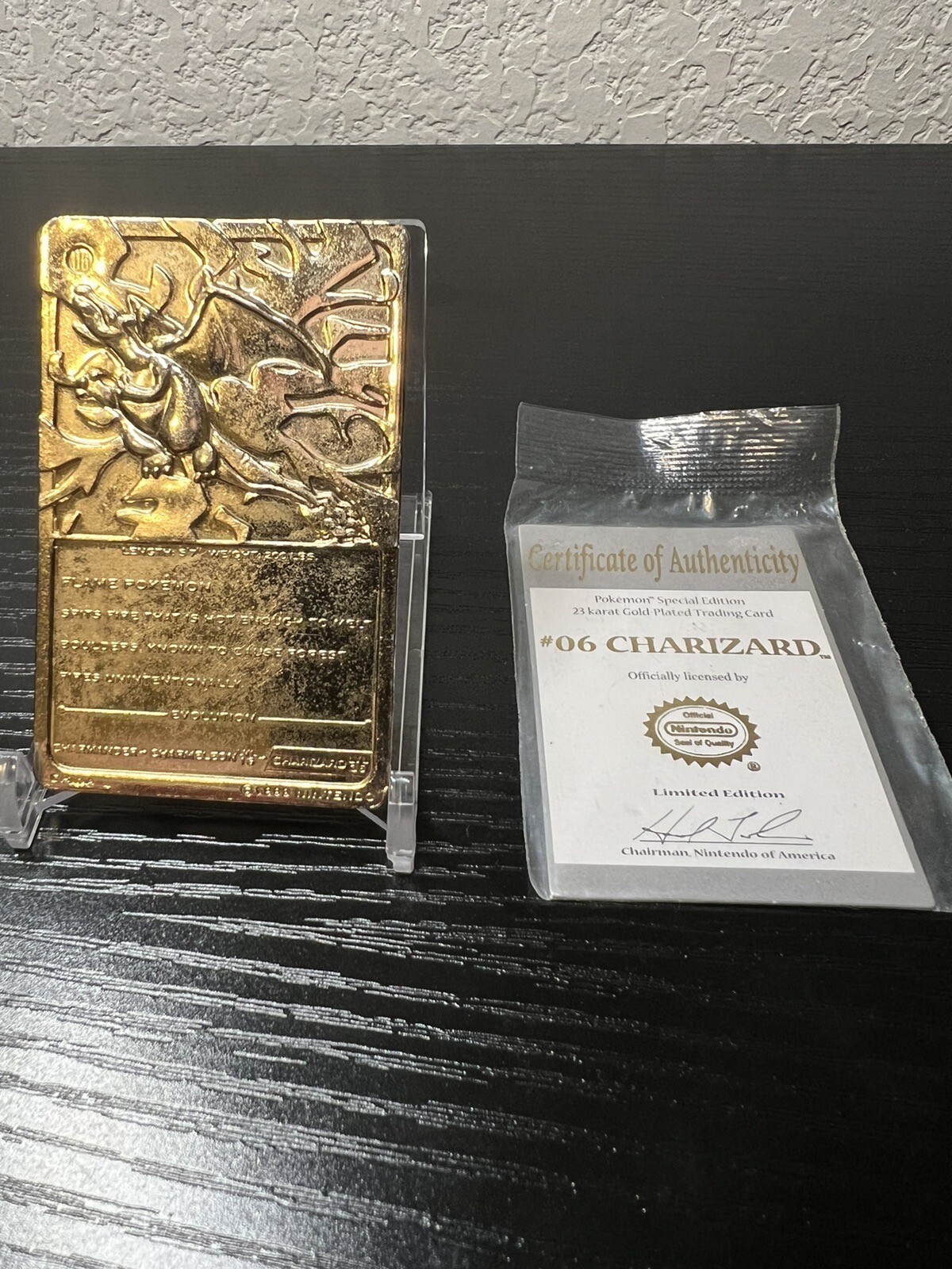 23k Gold Plated 1999 Burger King Pokémon Charizard Trading Card - Picture 3 of 4