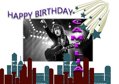 ANGUS YOUNG AC DC - Personalised Birthday Greeting Card A5 Friends ...