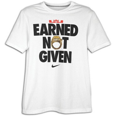 Nike LeBron James  Earned Not Given  T-Shirt White Men's 3XL BNWT
