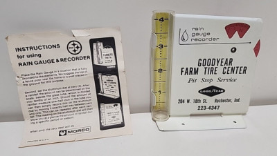 Vintage Good Year Farm Tire Center Rochester, IN   Morco Rain Gauge