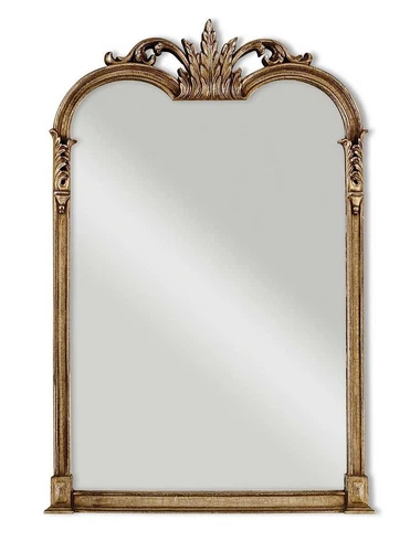 French Tuscan Ornate Arched Wall Mirror Acanthus Leaf Mantel Bath Vanity 42.5"H - Picture 3 of 7
