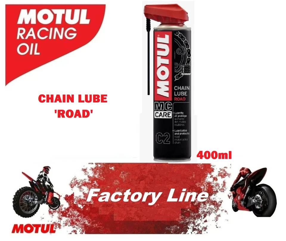GRASSO SPRAY PER CATENA MOTO MOTUL C2 CHAIN LUBE FACTORY LINE RACING ROAD 400ml