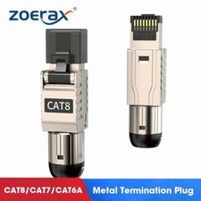 Conectores ZoeRax 10 piezas RJ45 Cat8 Cat7 Cat6A RJ45 herramienta de metal terminación gratuita