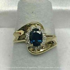2.0Ct Oval Cut Lab Created Blue Sapphire Engagement Ring 14K Yellow Gold Plated