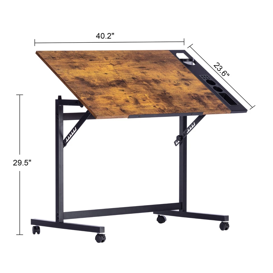 Mesa de dibujo ajustable inclinable mesa arte artesanía escritorio hogar oficina estudio trabajo - Imagen 2 de 4