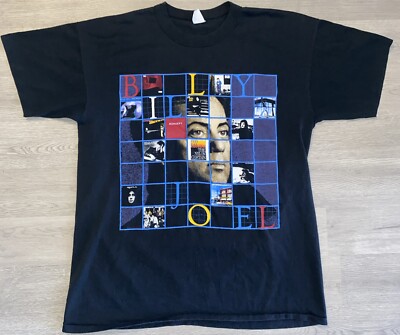VINTAGE Billy Joel 89-90 Storm Front Tour T-Shirt XL Black VINTAGE Billy Joel 89-90 Storm Front Tour T-Shirt XL Black