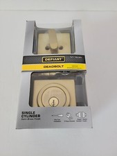 DEFIANT Deadbolt 1007 789 924 Single Cylinder Satin Brass Finish