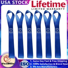 Soft Loop Tie Down Straps 4500lbs ATV Motorcycle Dirt Bike Heavy Duty 6PCS Blue