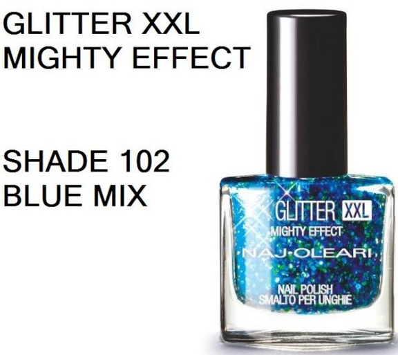 Naj Oleari Glitter Xxl Mighty Effect Nail Polish 102 Blu Blue 8ml