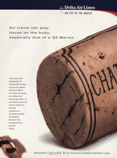 1997 Delta Air Lines: Merlot Vintage Print Ad