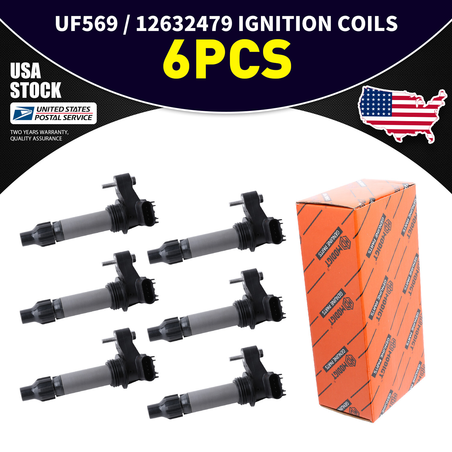 6Pcs Ignition Coils for GMC Buick Chevy Pontiac Cadillac ATS CTS UF569