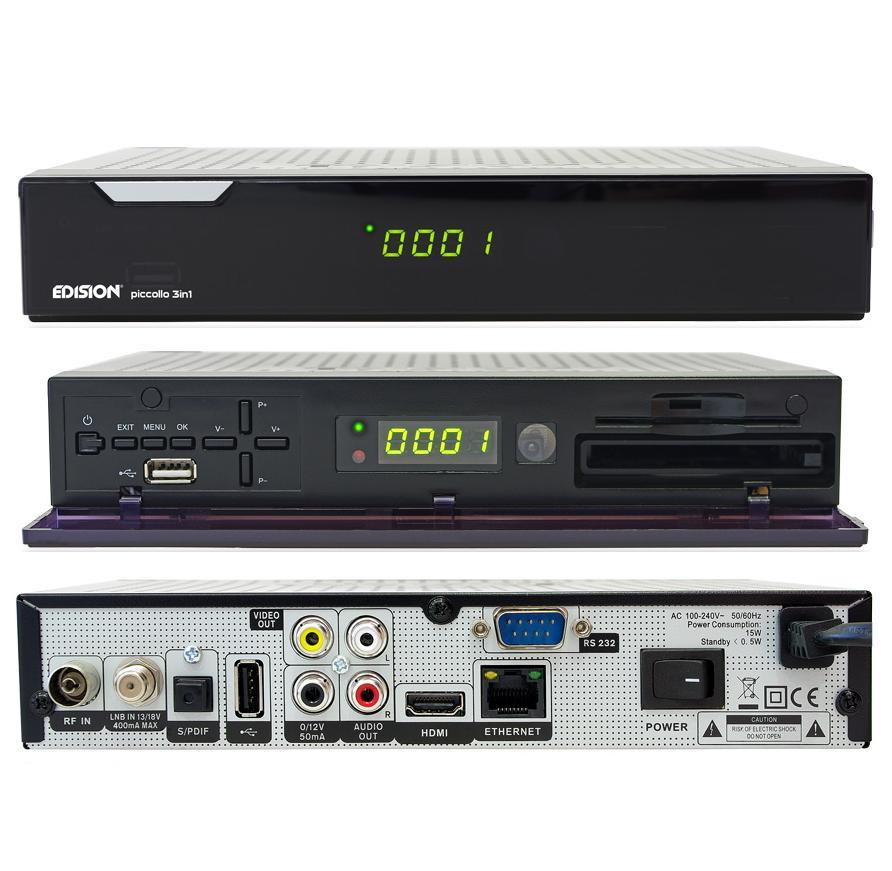 Decoder Edision Piccollo COMBO SAT- Terrestre In FULL HD Funzioni USB Slot Smart Card E Ci