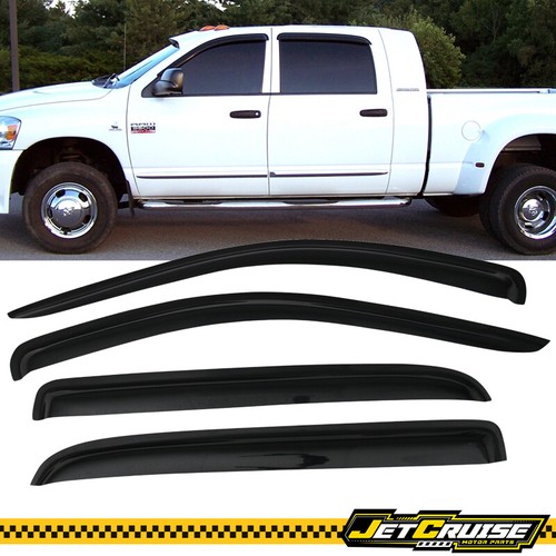 Ikon Motorsports Window Visors Fit 06-09 Dodge Ram Mega Cab Acrylic 4Pc Set Outside Mount