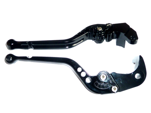 SUZUKI GSXR 600 2004-2005 k4 K5 LONG BRAKE + CLUTCH LEVERS BLACK RACE ROAD - Picture 3 of 9