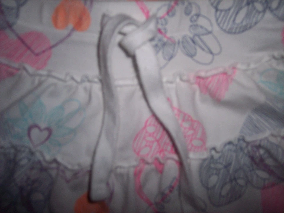 Adorable Antigua Falda de Verano Azul Marino Blanco 4 Capas Volantes - Flores Corazones Talla XS/5 Foto 3 de 4