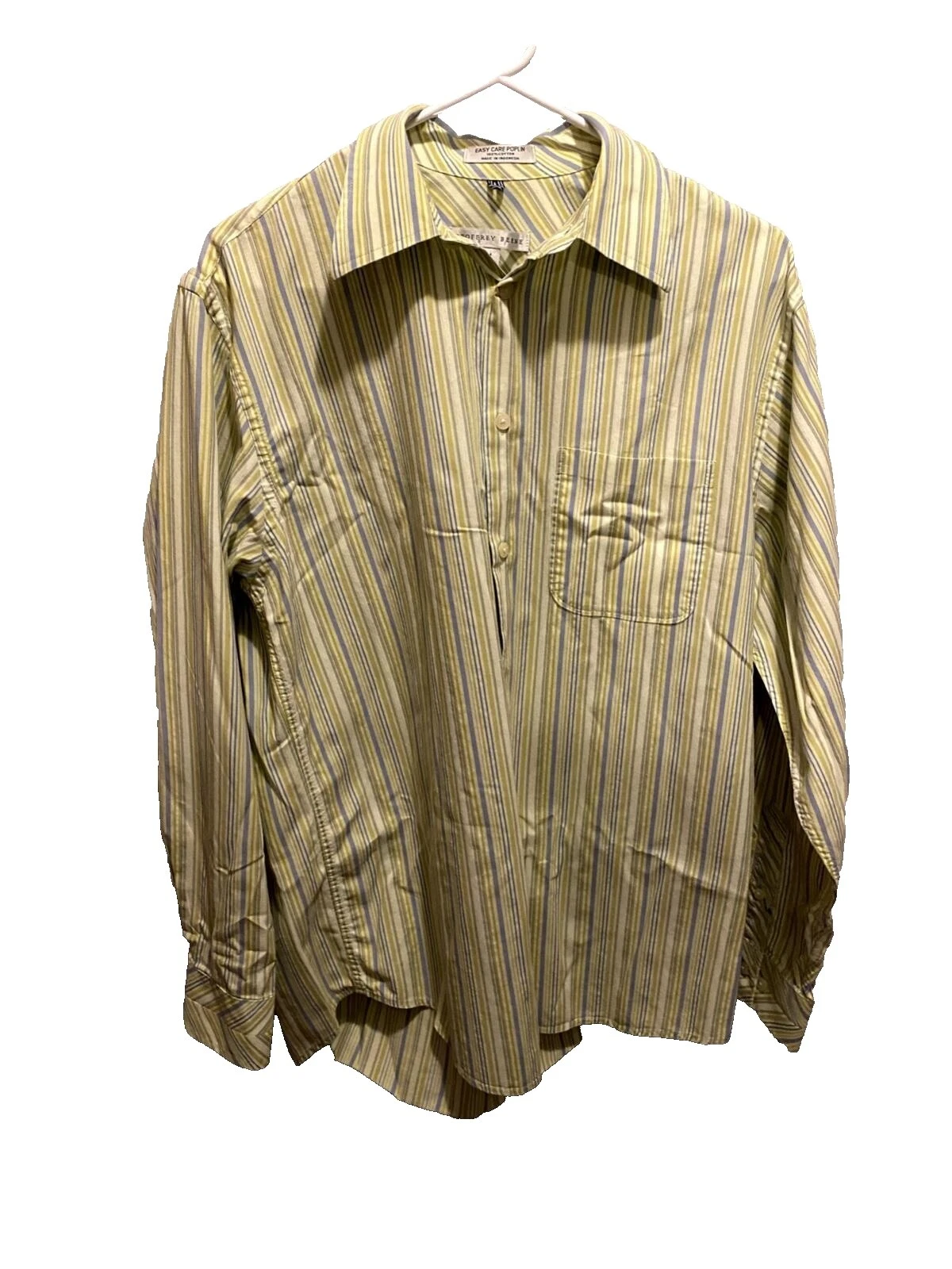 Geoffrey Beene Long Sleeve 100% Cotton Striped Dress Shirts for Men