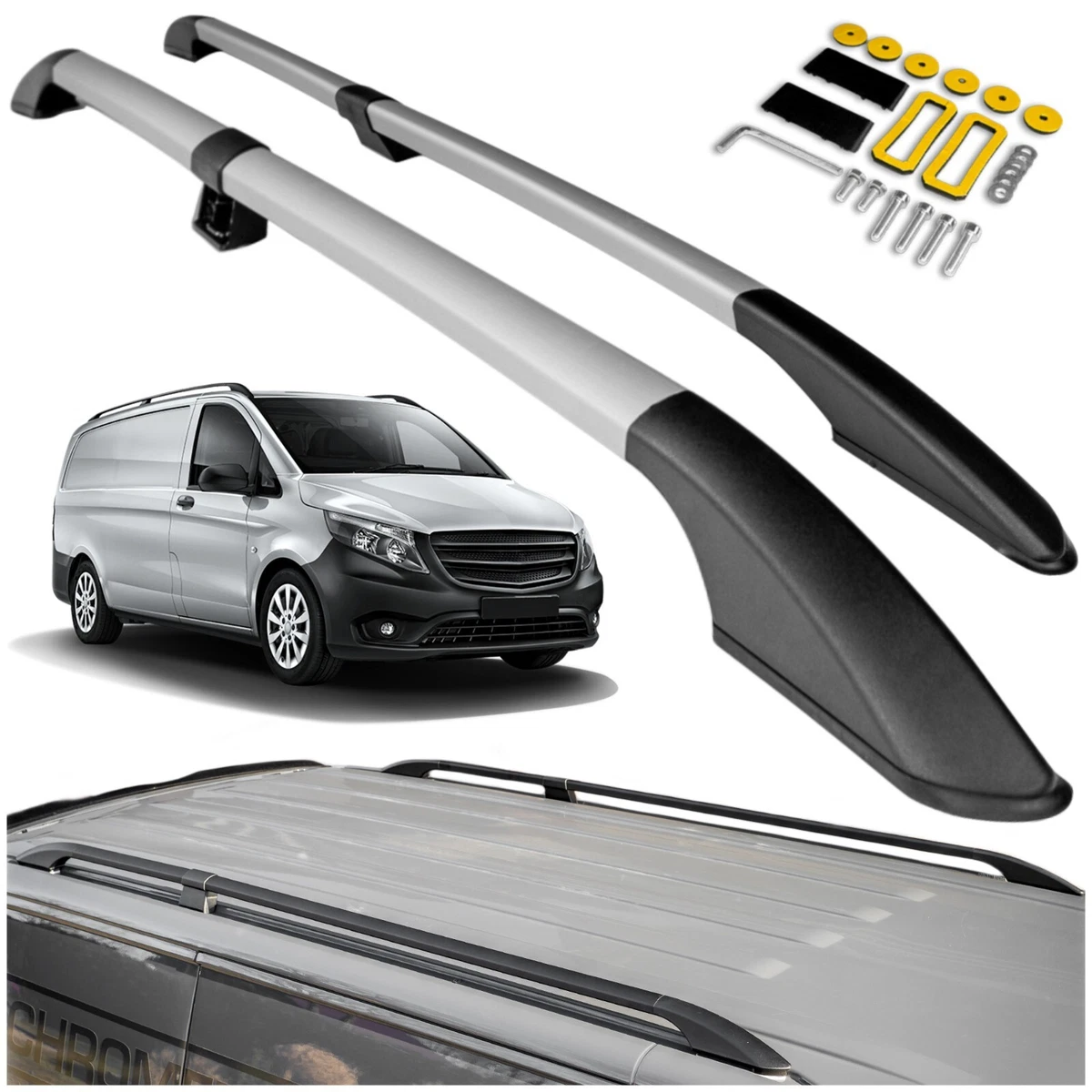 OMAC Battitacco Per Davanzale Compatibile Con Mercedes Vito W447 (2014-2024) - 2 Pezzi In ABS Nero, Protettivi E Facili Da Installare - 2