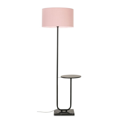 Matt schwarze Stehlampe Marmor Couchtisch Wohnzimmer Leuchte großer Lampenschirm Birne