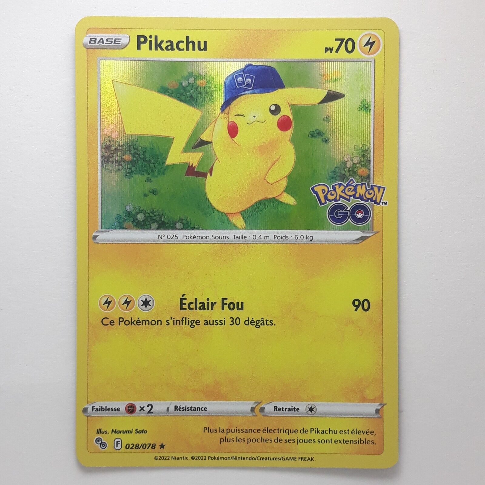 PIKACHU 028/078 POKEMON GO HOLOGRAPHIC CARD NEW + TOTOPLOADER B