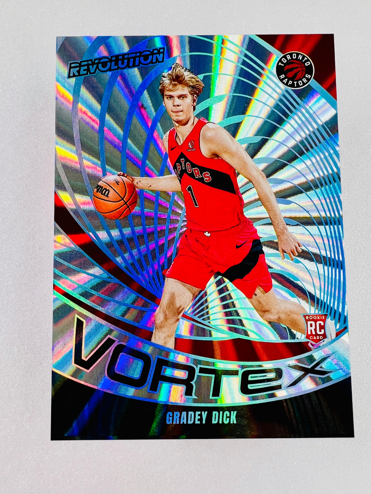 2023-24 Panini Revolution Gradey Dick RC Vortex Sunburst /75