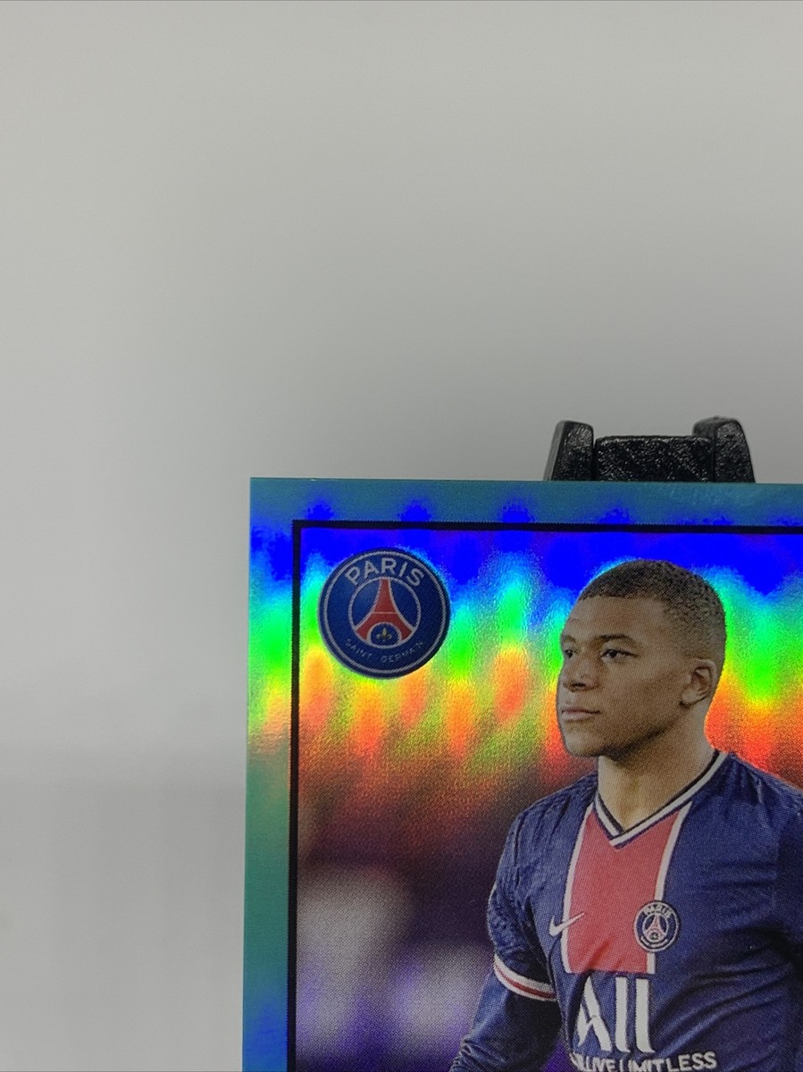 Kylian Mbappe 2021 Topps Merlin Chrome Aqua Refractor Paris Saint