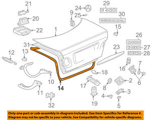 Mercedes MERCEDES-BENZ OEM 98-02 E430 Trunk Lid-Weatherstrip Seal 2107500198