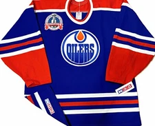 VINTAGE-NWT-L EDMONTON OILERS W/ 1990 STANLEY CUP PATCH CCM/MASKA MiC NHL JERSEY