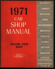 Ford 1971 Car Shop Manual Volume Four Body First Printing Used 101121WEEM