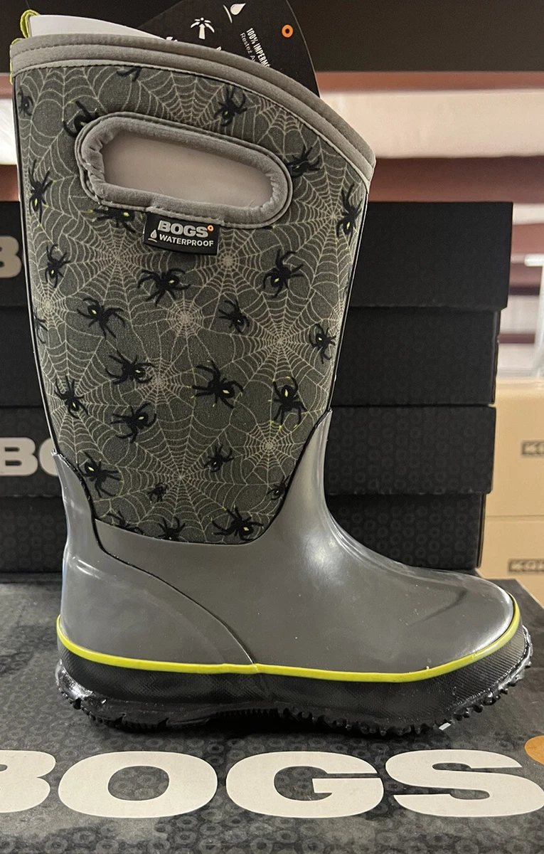 BOGS Classic Creepy Crawl Waterproof Boots Kids size 2 Gray NEW never worn