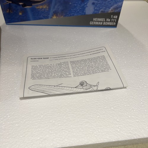 Vintage Monogram 1994 Heinkel He 111 Model Kit 5509 1/48 German Bomber Skill 3 - Picture 11 of 12