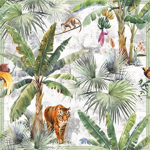 Jungle Tiger Paper Napkins 3 Ply Tropical Rainforest Serviettes Decoupage x 20 - Picture 1 of 1