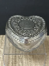 Brighton Metal And Glass Heart Shaped Trinket Dish Box. EUC