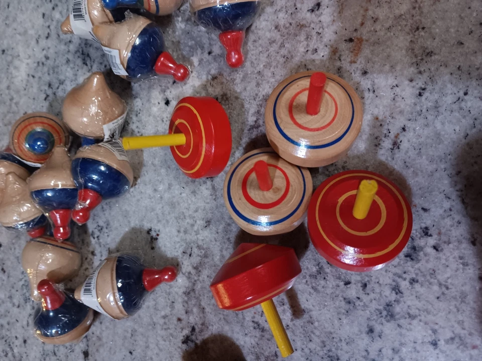 20 hilanderos de madera de juguete vintage - NUEVO stock antiguo Y2K  Foto 3 de 4