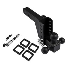 Adjustable Trailer Hitch 18,500 lbs 2" Receiver 6" Drop/Rise Tow Hitch Tri-Ball