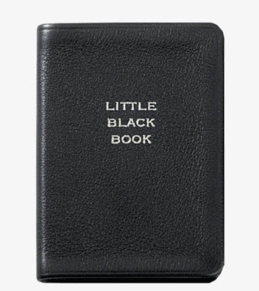 Little Black Book, Pocket-sized Leather Address Book, 3"x5" - Image 3 of 4