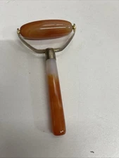 Gemstone Facial Roller Orange Quartz Excellent Massage Tool. Helps Rid Wrinkles