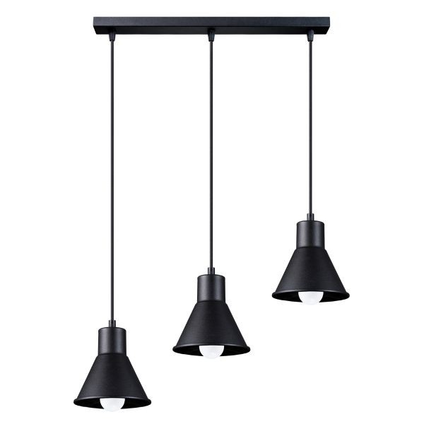 Suspension acier noir E27 Taleja pour éclairer la table du salon