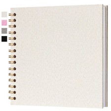 Hiwhy 8x8 Inch Scrapbook DIY Photo Album Linen 8 x 8 20 Sheets, Beige