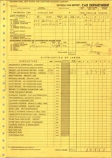 New Haven Railroad 1961 Payroll Time Report Car Department Maybrook NY