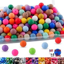 150pcs Mixed 20 Color Silicone Beads for Keychain Making 15mm Multicolor