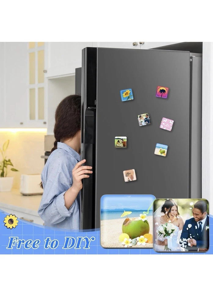 200 Sets 50mm/ 2 Inch Button Press Supplies Square Button Parts DIY Fridge - Image 3 of 4