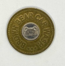 Brown Bear Car Wash Coin Token 27mm Spokane Washington Obsolete