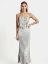 Mossimo Supply Co. Gray and White Striped Maxi Dress - XS