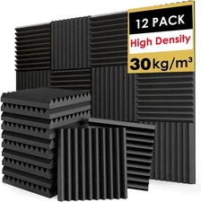 12Pk Acoustic Panels 12x12x1 Inch Soundproof Wedges Foam Panels for Home Studio