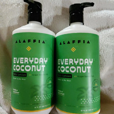 Alaffia Everyday Coconut Body Lotion Purely Coconut 32 fl.oz LOT OF 2 PACK OF 2