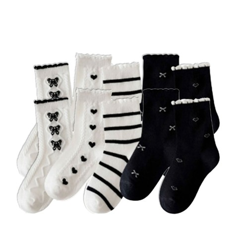 5 Pair Comfortable Children s Socks Lovely Kids Medium Length Socks Breathable - Picture 25 of 32