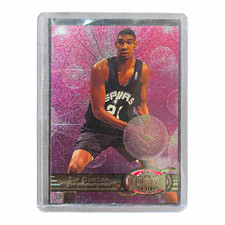 Tim Duncan 1997-98 SkyBox Metal Universe #66 Rookie Card RC Spurs. rookie card picture