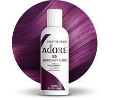  3 Pack Adore Semi Permanent Hair Dye Color 4oz  085 Burgundy Bliss 