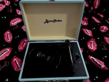 Never Used. Teal. Turntable ByronStatics Vinyl Record Player. New