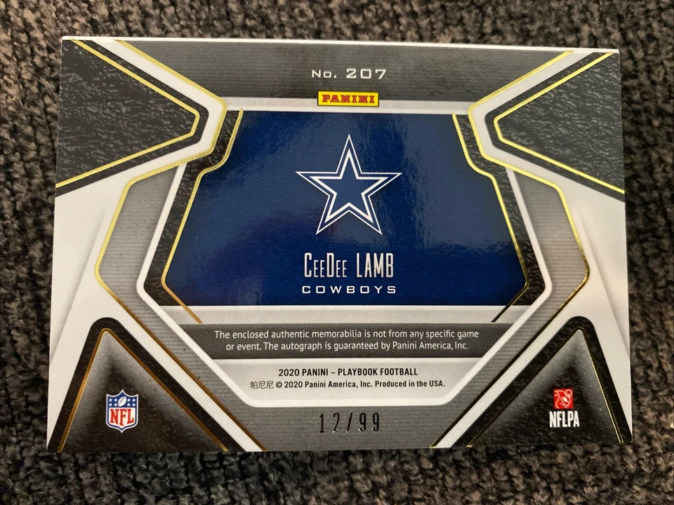 Ceedee Lamb Rookie Auto 2020 Playbook RC /99 RPA SSP Cowboys Mint 🔥🏈💎 - Image 4 of 4